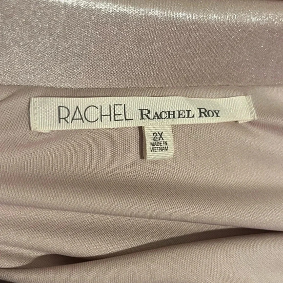 NWT RACHEL ROY Curvy Collection Blush Metallic Pleated Aline Midi Skirt - Picture 8 of 10